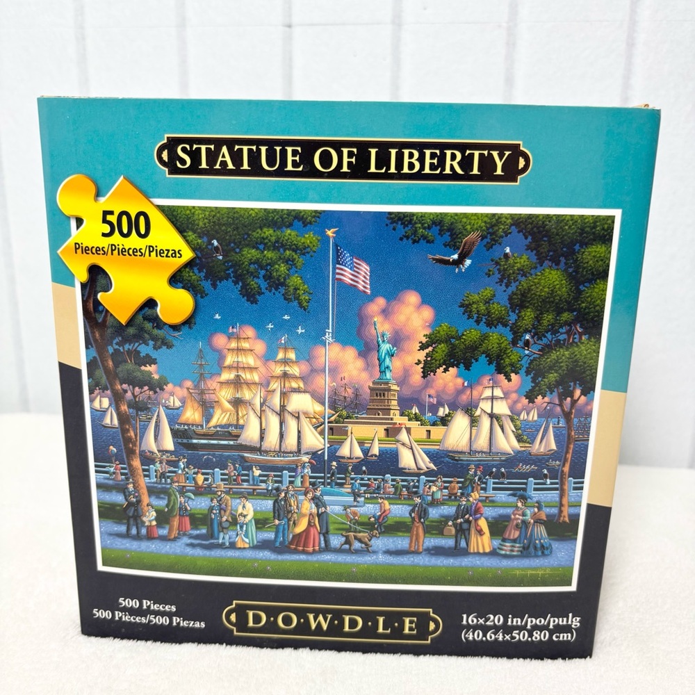 Dowdle‎ Statue of Liberty New York Puzzle - Vibrant Blue and Green 500pc